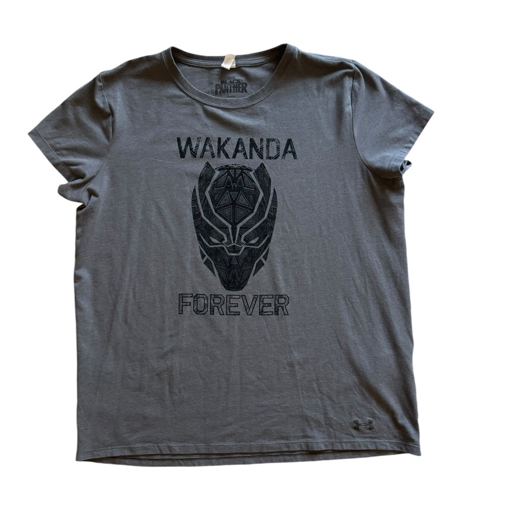 Under armor marvel, Black Panther gray Wakanda forever T-shirt size XL